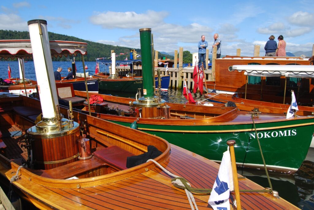 A colourful collection of steam boats